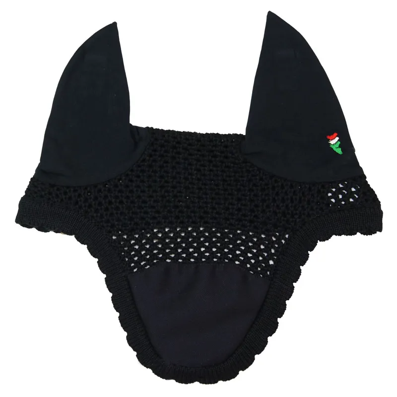 Equiline Kim Ear Net with Embroidery Patch - Blue