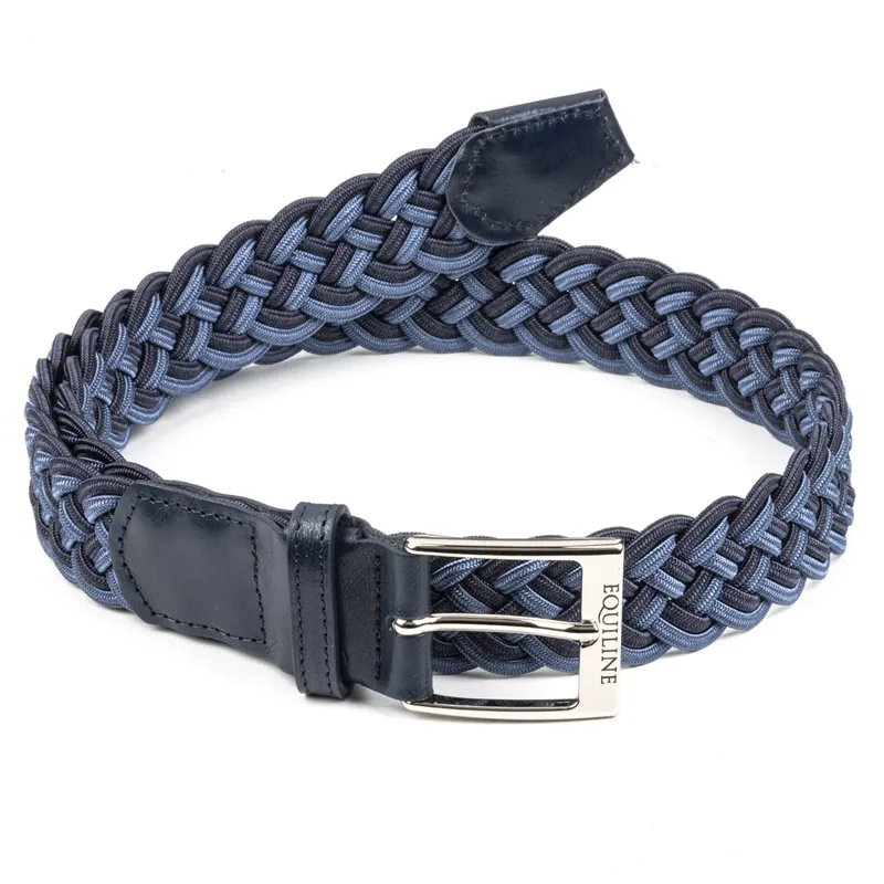 Equiline Efele Unisex Elastic Braided Belt - Blue Wing Teal/Navy