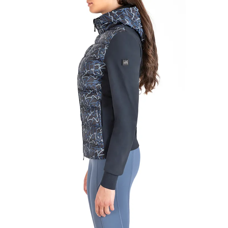 Equiline Elrube Ladies Hybrid Jacket - Allover Blue-2