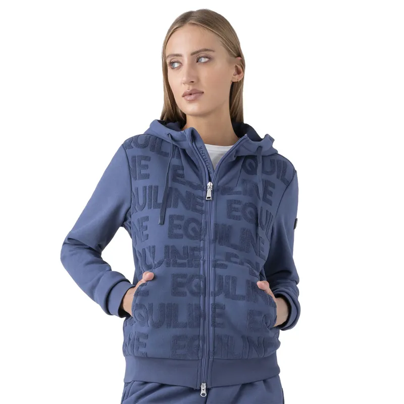 Equiline Evere Full Zip Ladies Hoodie -  Blue Wing Teal