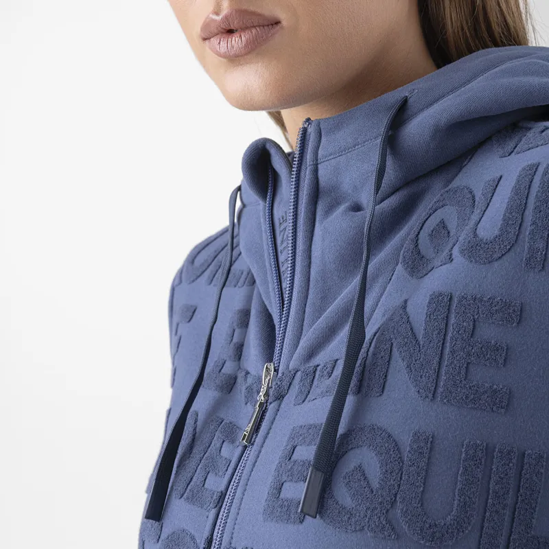 Equiline Evere Full Zip Ladies Hoodie -  Blue Wing Teal-4
