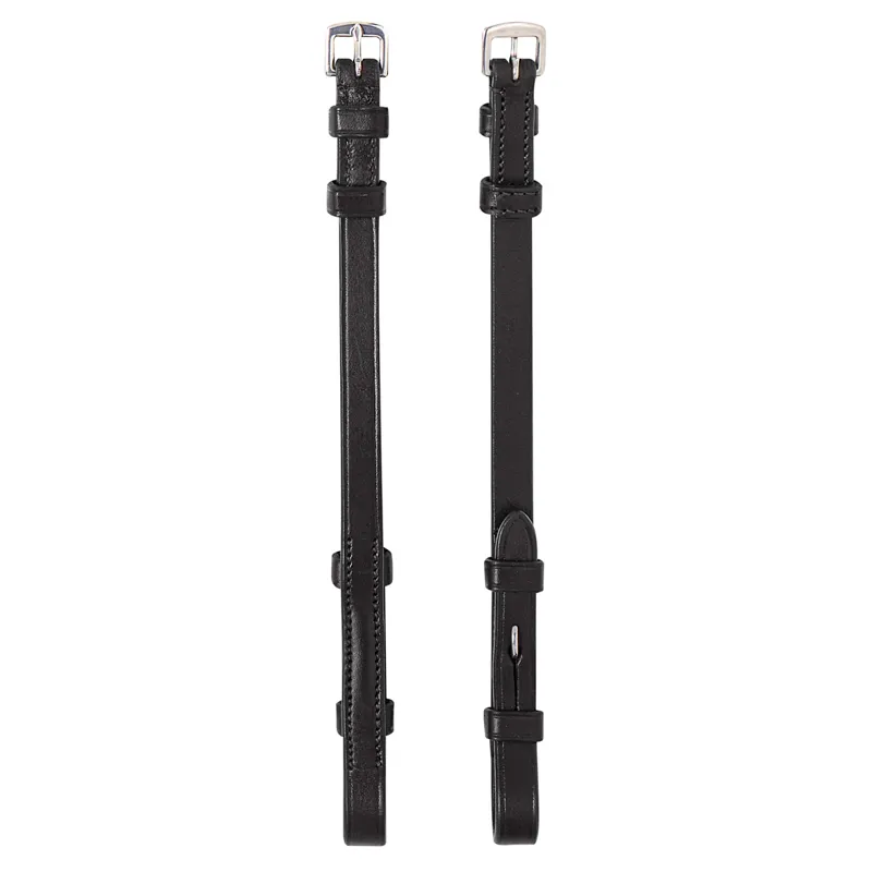 Equiline Flat Cheek Pieces - Black