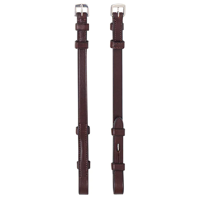 Equiline Flat Cheek Pieces - Brown