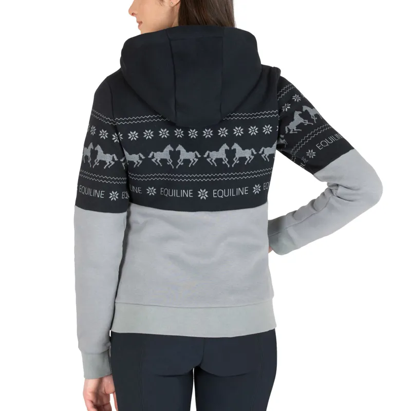 Equiline Nilvian Ladies Christmas Zip Hoodie - Stone-1