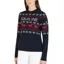 Equiline Nitan Ladies Christmas Sweater - Blue/Red