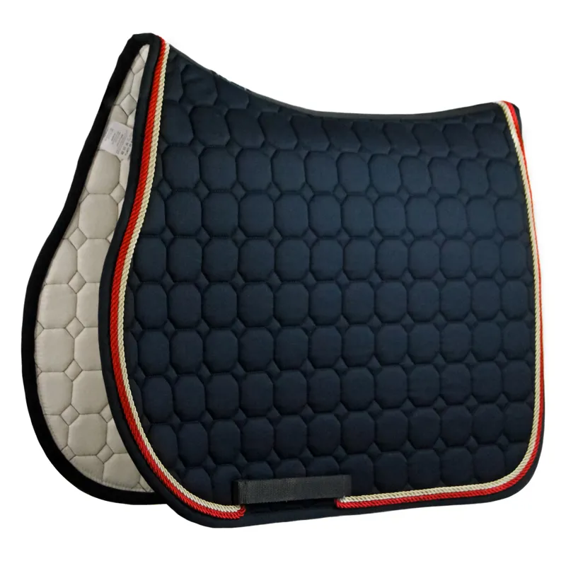 Equiline Octagon Custom Saddlecloth - Navy/Red/Cream
