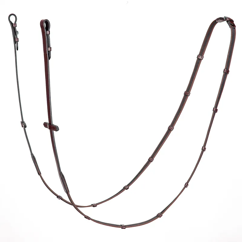 Equiline Anti-Slip Continental Reins - Brown