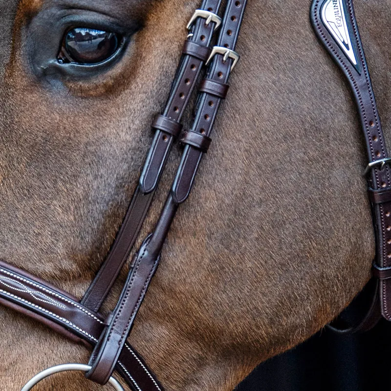 Equiline CP0002 Rounded Cheek Pieces - Brown-1