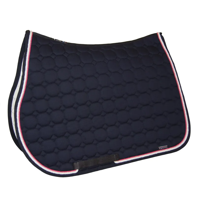 Equiline Octagon Custom Saddlecloth - Blue/White Glitter/Fuchsia