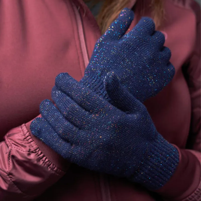 Equipage Luna Glitter Adult Gloves - Navy