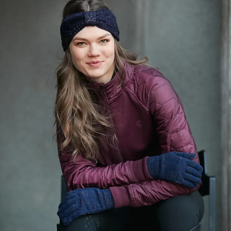 Equipage Luna Glitter Adult Gloves - Navy-3