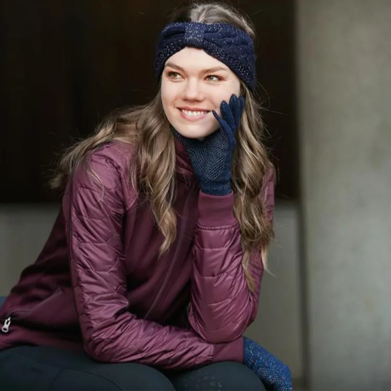 Equipage Luna Glitter Adult Gloves - Navy-2