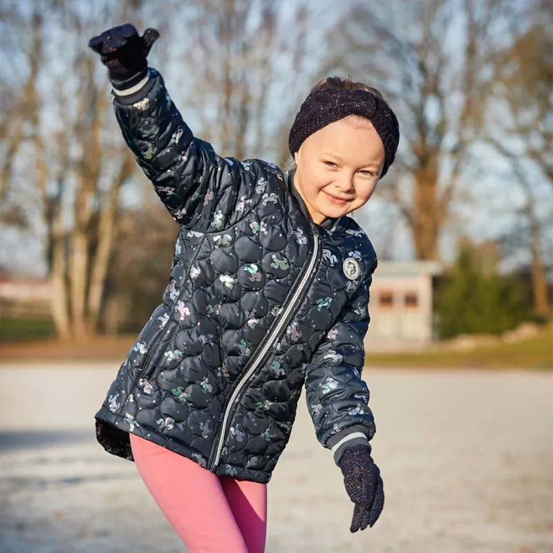 Equipage Luna Glitter Junior Gloves - Navy-4