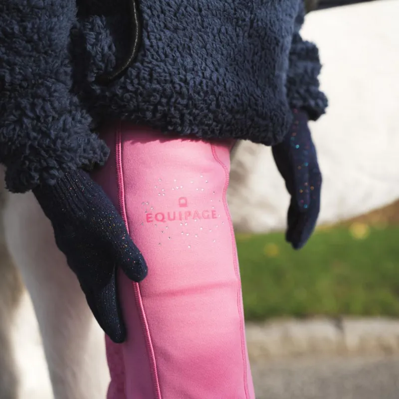 Equipage Luna Glitter Junior Gloves - Navy-2
