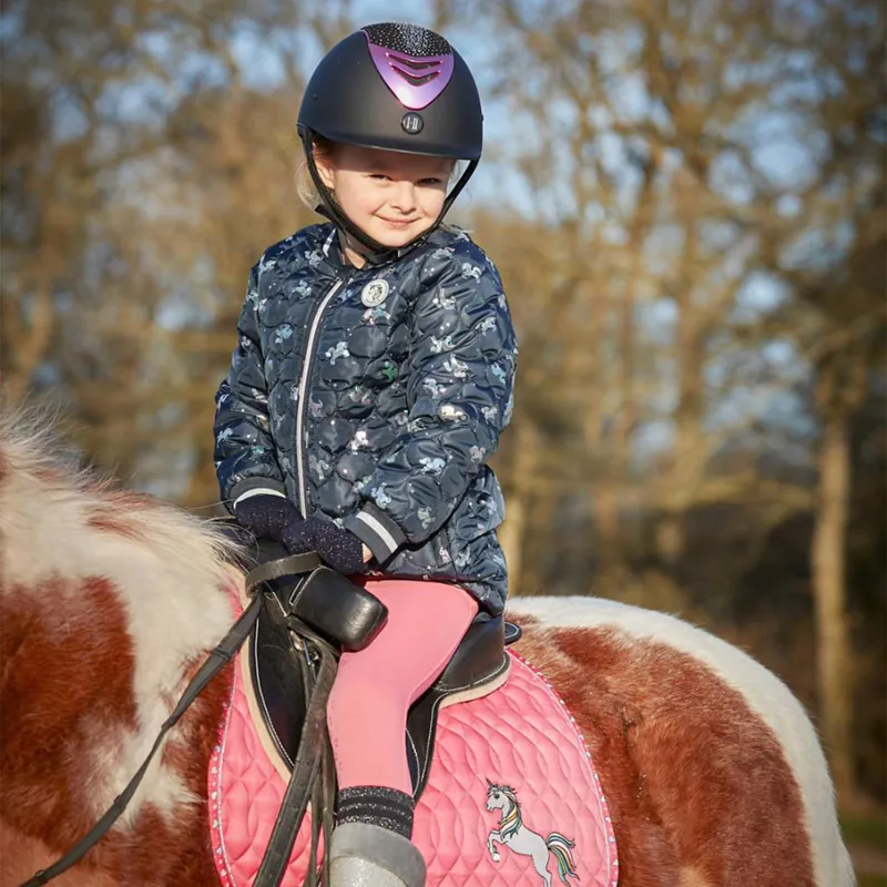 Equipage Luna Glitter Junior Gloves - Navy-5