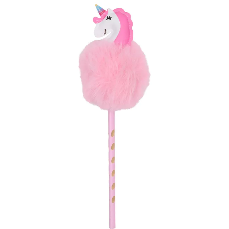 Equipage Pencil with Unicorn PomPom - Misty Rose