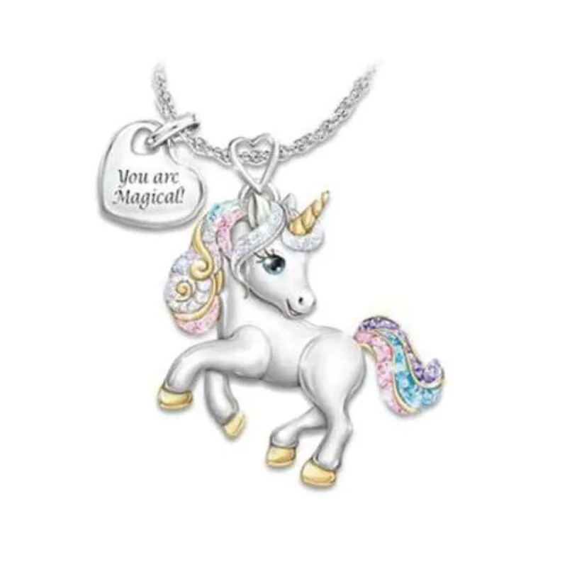 Equipage Unicorn Junior Girls Necklace - Silver-2