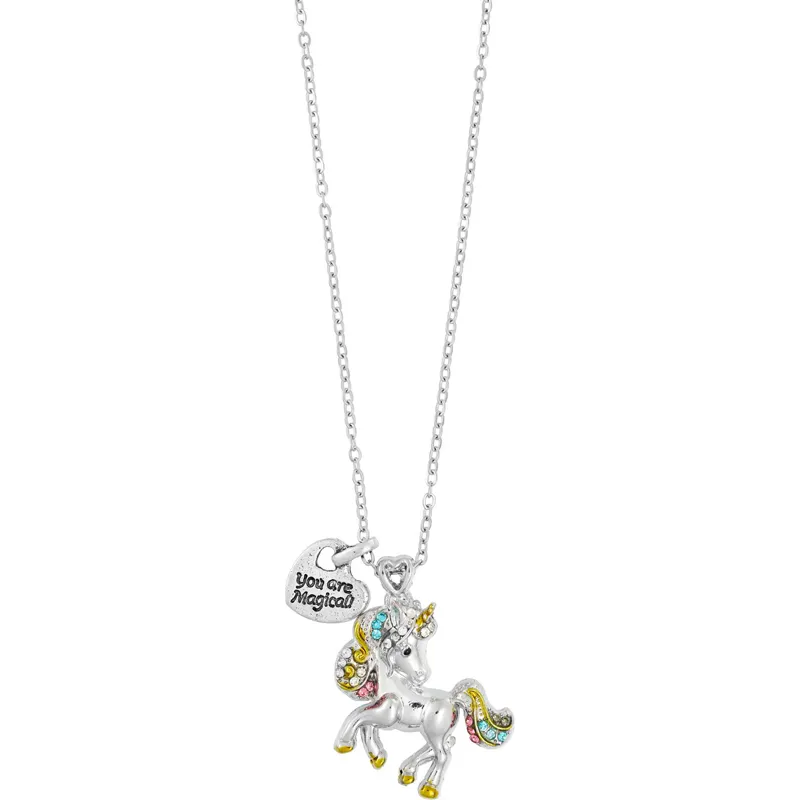 Equipage Unicorn Junior Girls Necklace - Silver-1