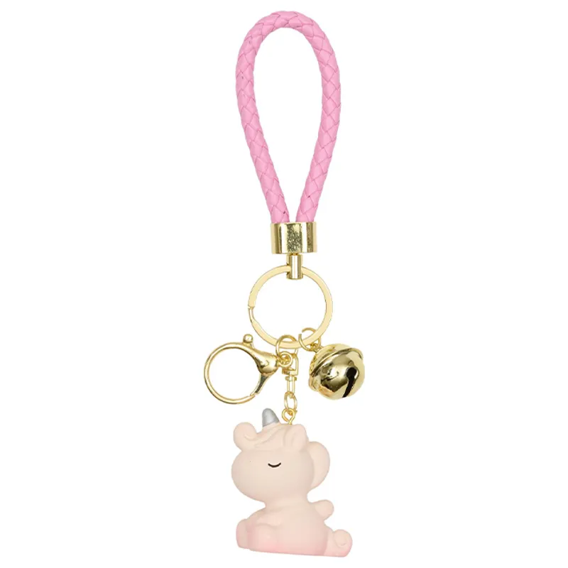 Equipage Unicorn Rubber Key Ring - Misty Rose