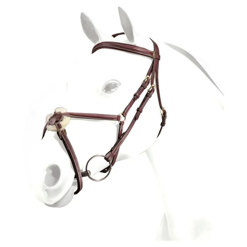 Equipe Emporio Grackle Bridle - Red Brown/Silver