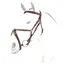 Equipe Emporio Grackle Bridle - Red Brown/Silver