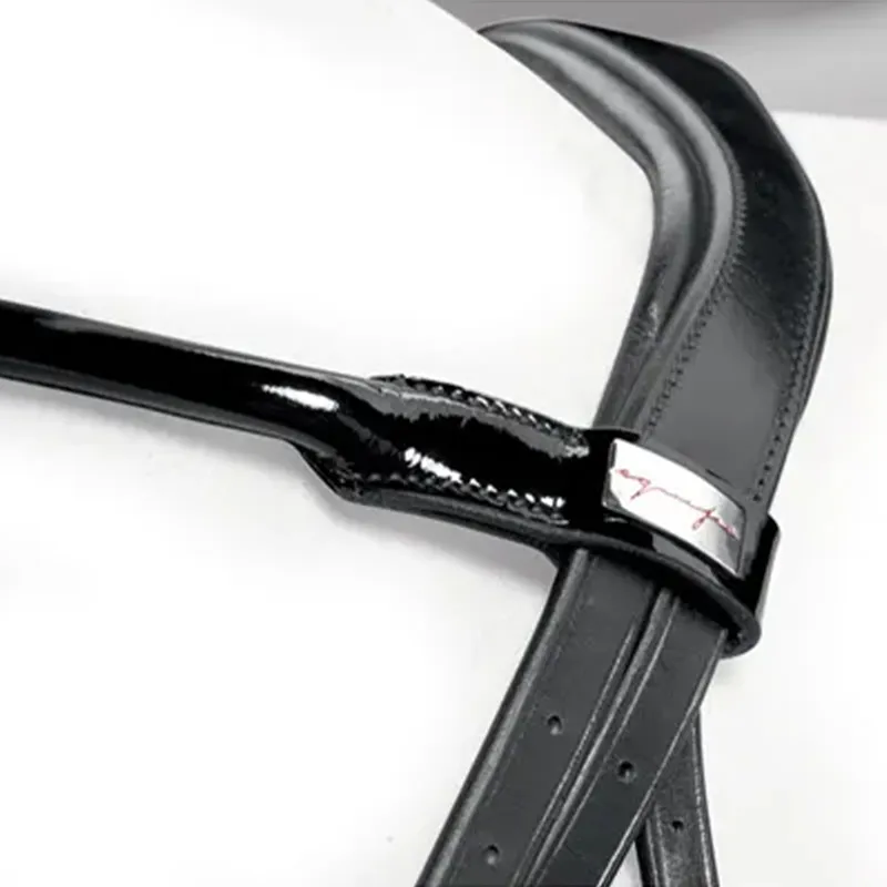 Equipe Rolled Patent Flash Bridle - Brown-3