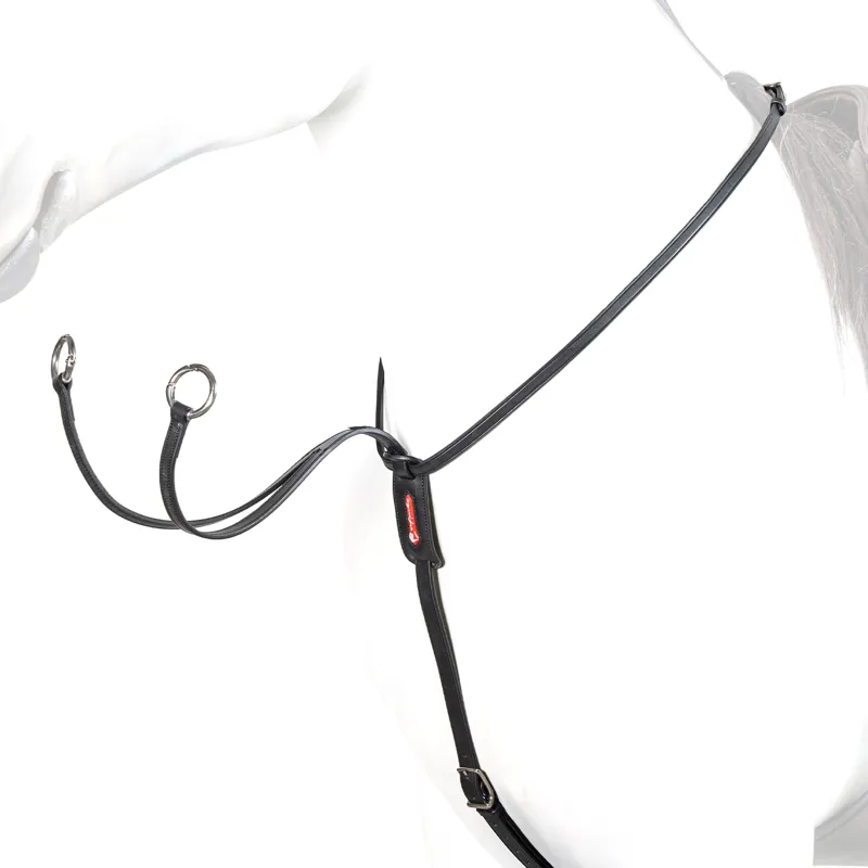 Equipe Leather Running Martingale - Black/Silver