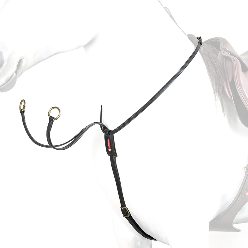 Equipe Leather Running Martingale - Black/Brass