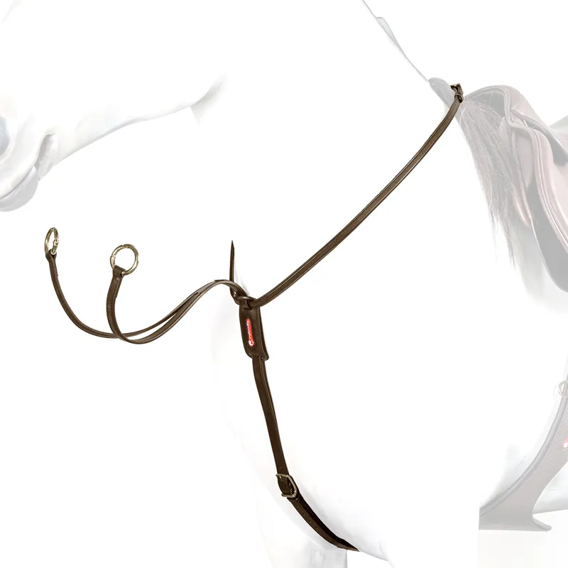 Equipe Leather Running Martingale - Brown/Brass