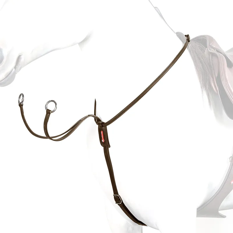 Equipe Leather Running Martingale - Brown/Silver