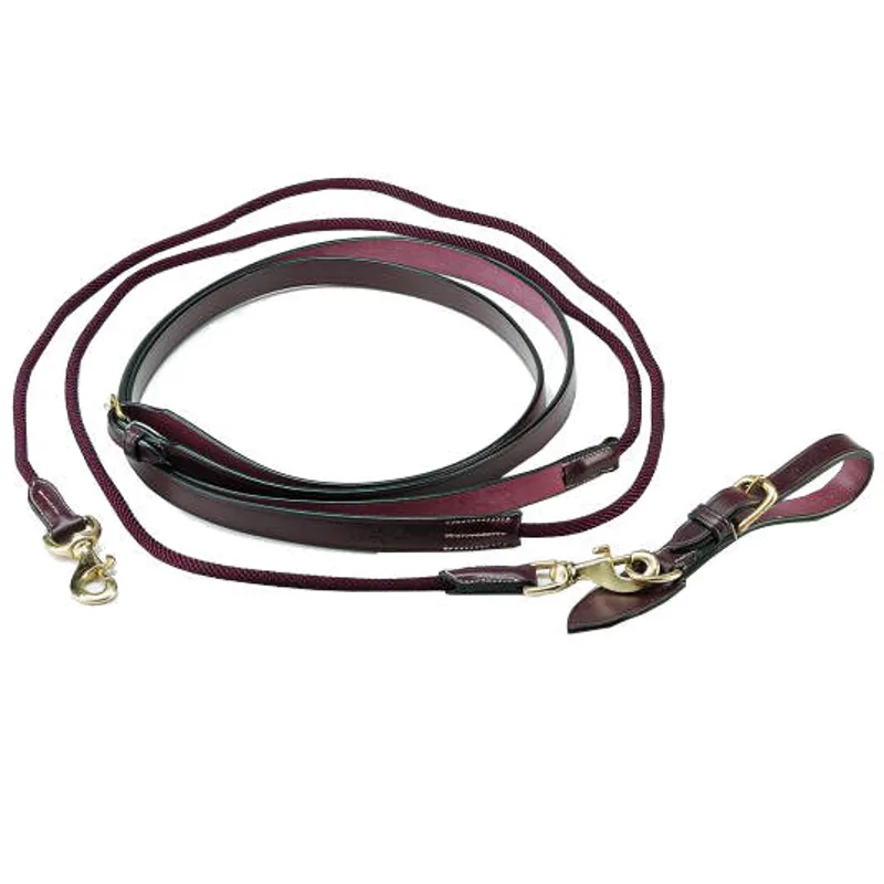 Equipe Leather and Rope Draw Reins - Brown