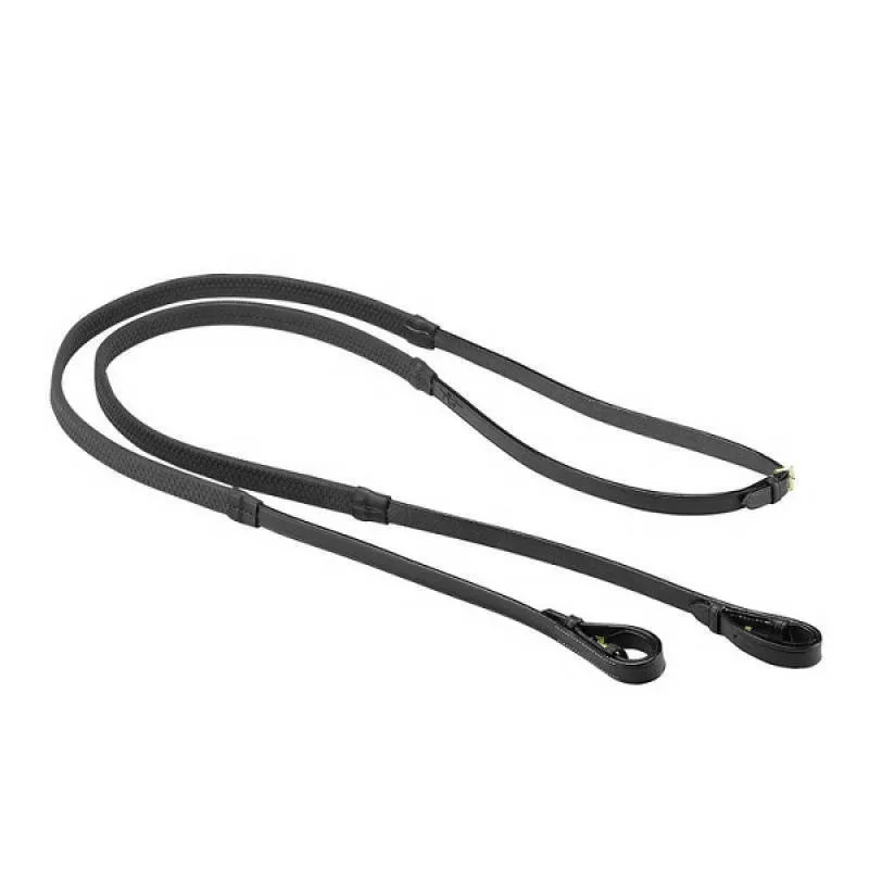 Equipe Emporio Rubber Grip Reins Billet - Black/Brass