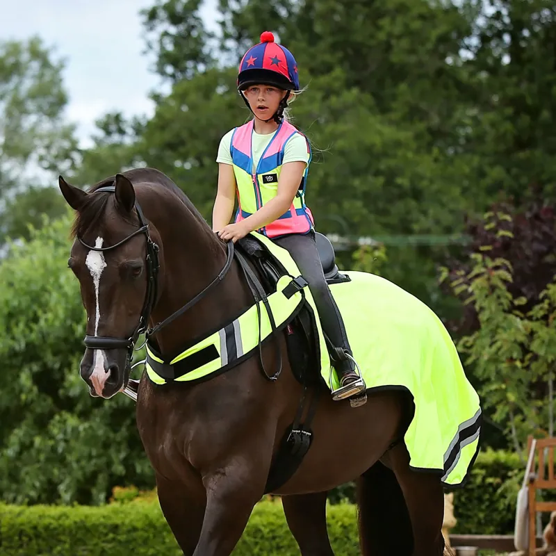 Equisafety Reflective Waterproof Wraparound Rug - Yellow - Pony Size-1