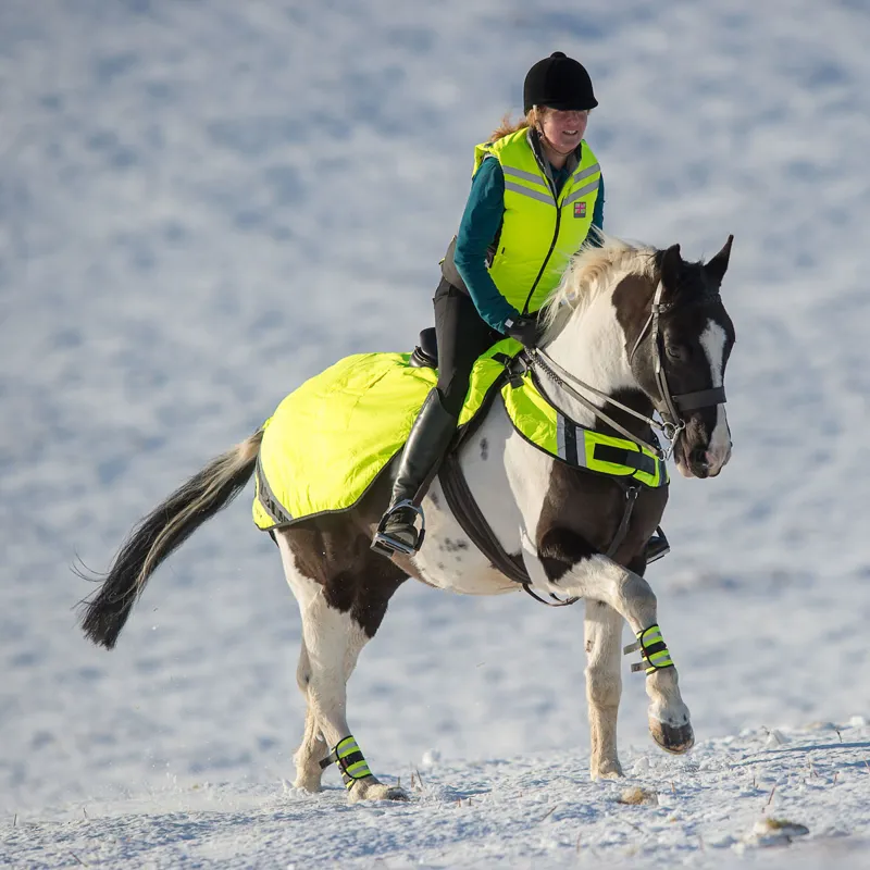Equisafety Reflective Waterproof Wraparound Rug - Yellow - Pony Size-3