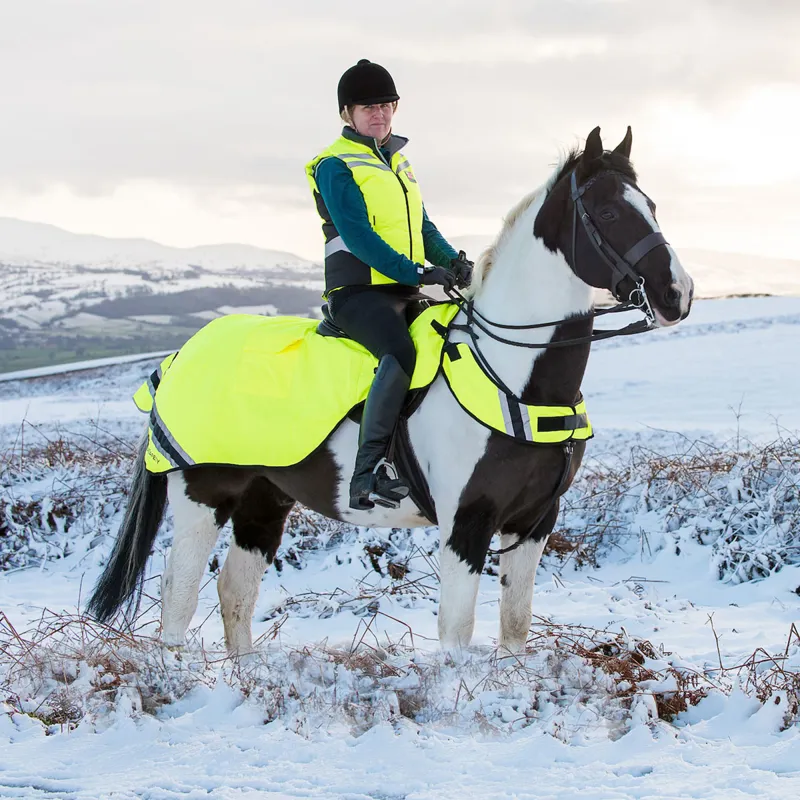 Equisafety Reflective Waterproof Wraparound Rug - Yellow - Pony Size-4
