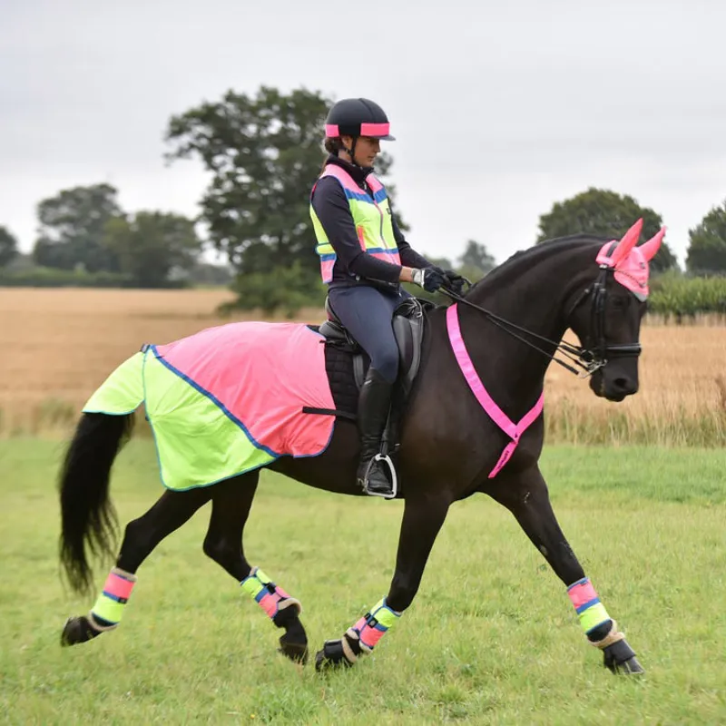 Equisafety Charlotte Dujardin Waterproof Quarter Sheet Pink Yellow