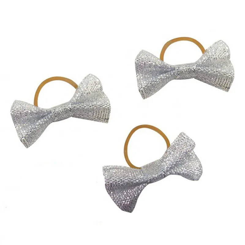Equi-Theme Glitter Plaiting Bows - Silver