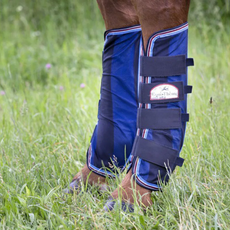 Equi-Theme Refreshing Stable Wraps - Navy/Light Blue/Burgundy-1