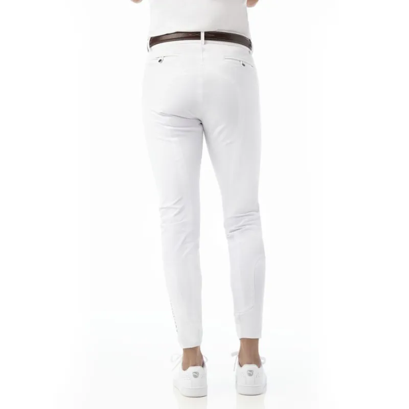 Equi-Theme Georg Knee Grip Mens Competition Breeches - White-1