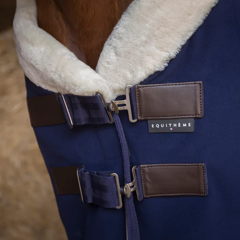 Equi-Theme Teddy Polar Fleece Rug - Navy-2