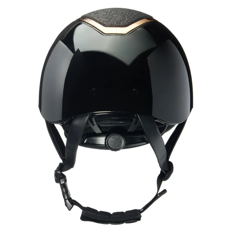 Charles Owen EQx Kylo Sparkly Riding Hat - Black Gloss/Rose Gold-1