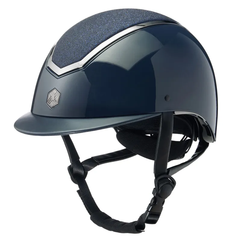 Charles Owen EQx Kylo Sparkly Riding Hat - Navy Gloss/Pewter