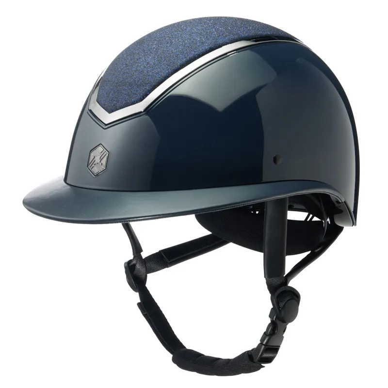 Charles Owen EQx Kylo Sparkly Wide Peak Riding Hat - Navy Gloss/Pewter