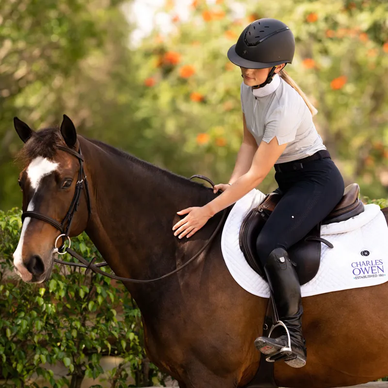 Charles Owen EQx Kylo Wide Peak Riding Hat - Black Matte/Black Gloss-3