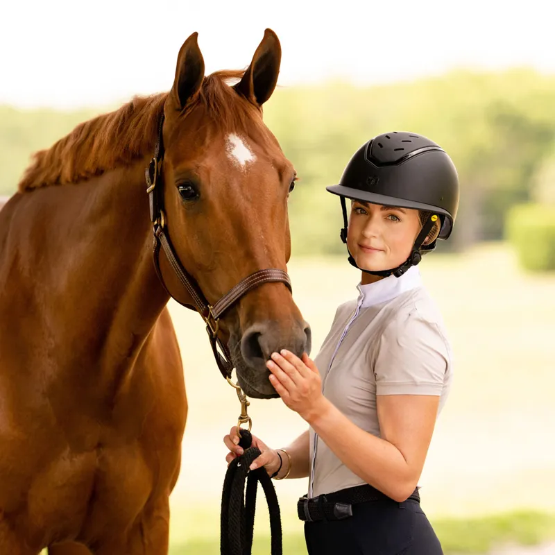 Charles Owen EQx Kylo Wide Peak Riding Hat - Black Matte/Black Gloss-6