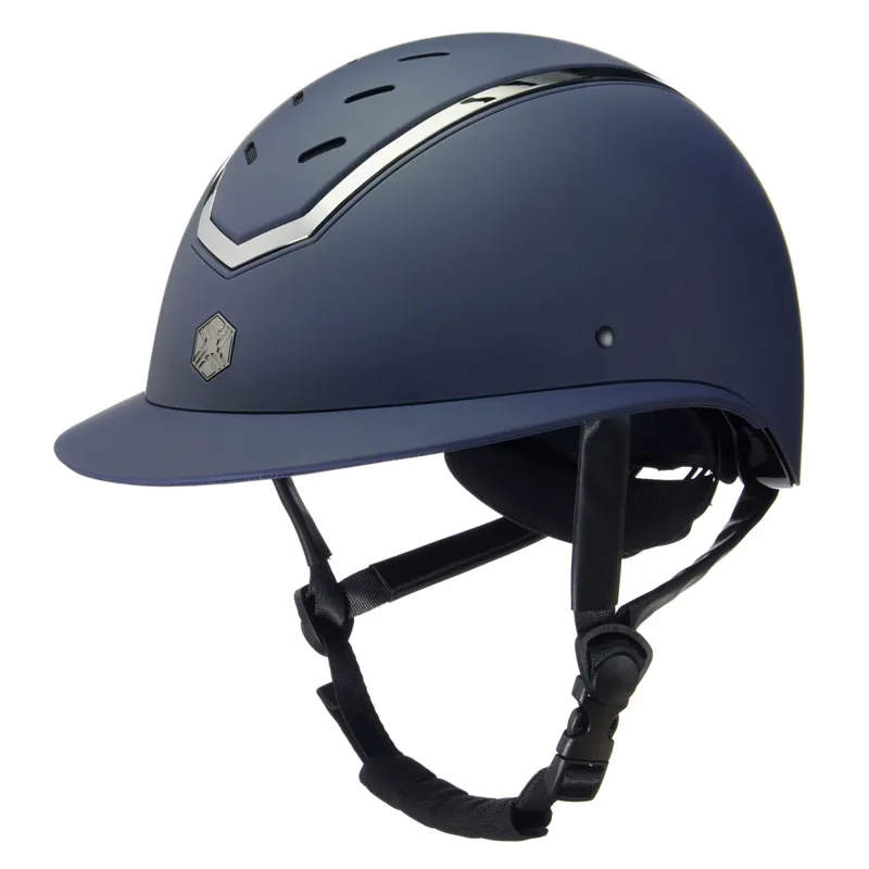 Charles Owen EQx Kylo Wide Peak Riding Hat - Navy Matt/Pewter