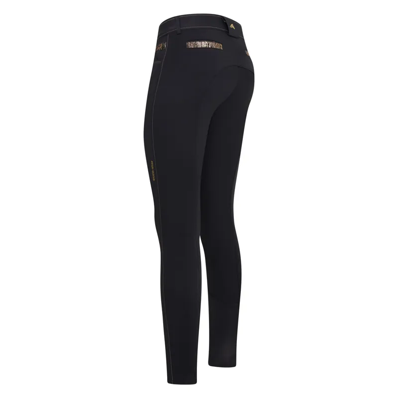 Euro-Star Arista Fashion Full Grip Ladies Breeches - Black/Gold-1