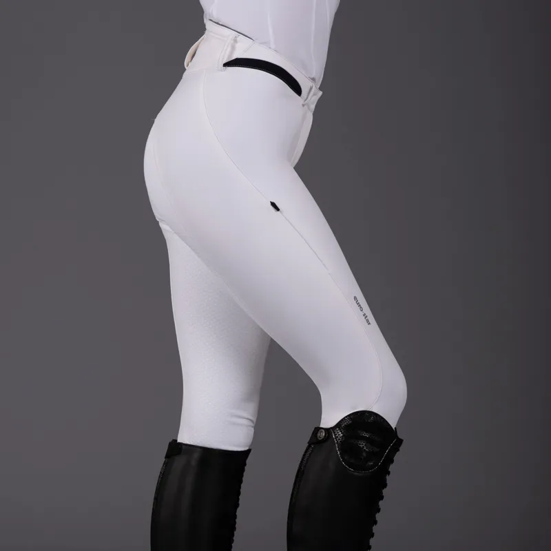 Euro-Star Equitation Queen Full Grip Ladies Breeches - White-2