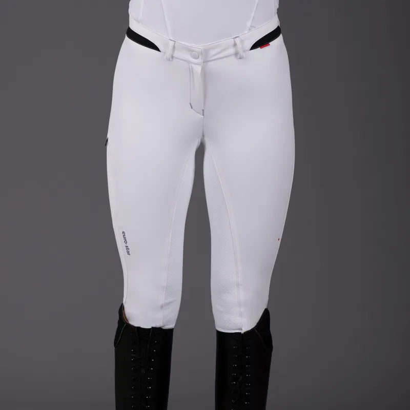 Euro-Star Equitation Queen Full Grip Ladies Breeches - White-3