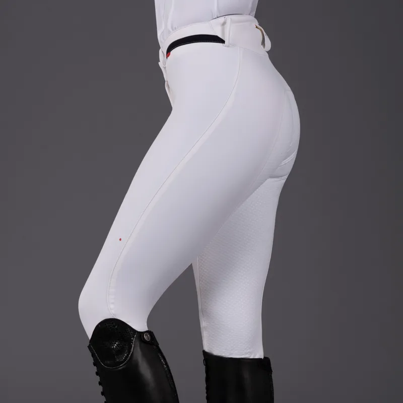 Euro-Star Equitation Queen Full Grip Ladies Breeches - White-4